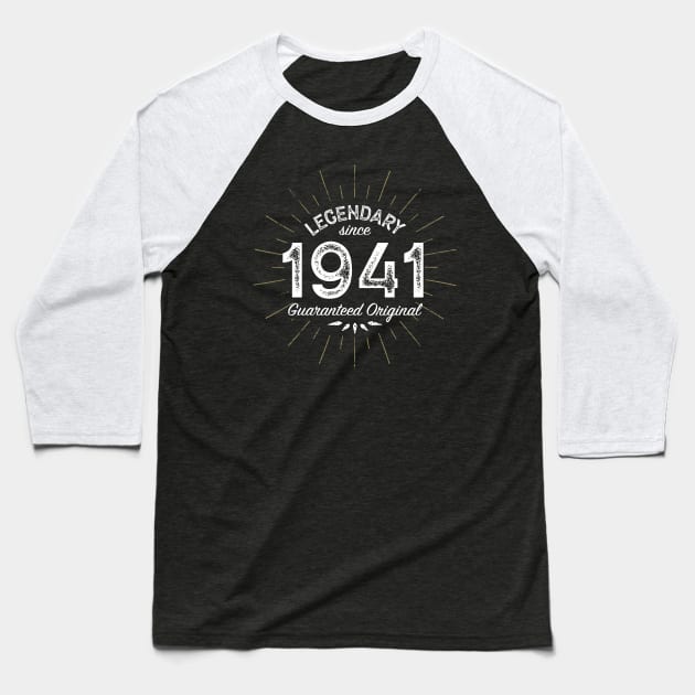 80th Birthday Gift - Legendary since 1941 - Guaranteed Original Baseball T-Shirt by Elsie Bee Designs